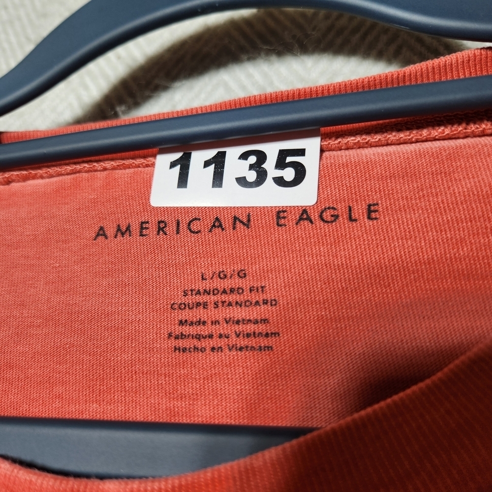 American Eagle Outfitters Men's Large Red(Coral Color) Long Sleeve T Shirt - Picture 3 of 10